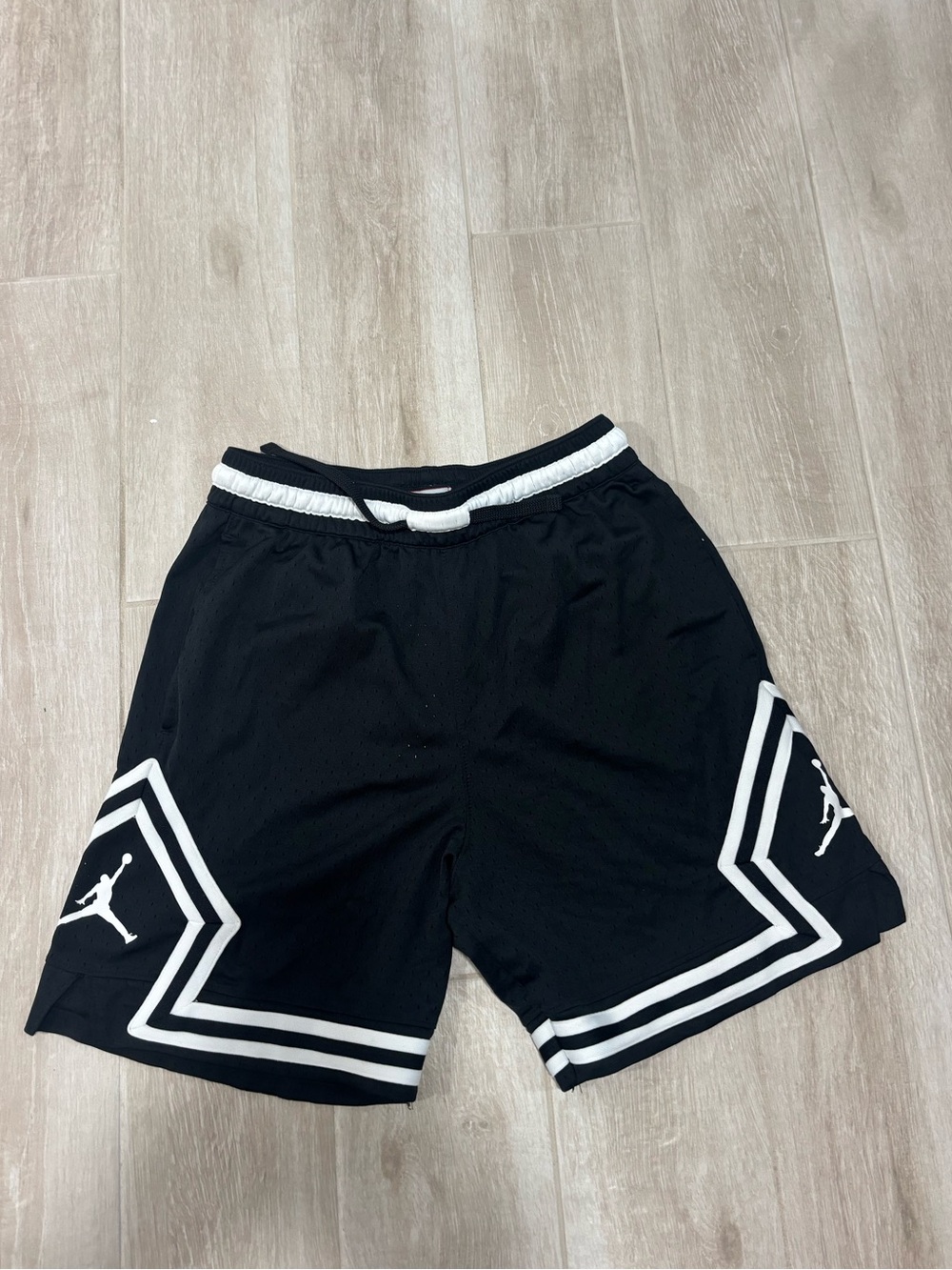 Jordan Black Athletic Shorts with White Trim and Logo